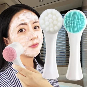 Silica Gel Double Sided Facial Cleanser Blackhead Removing Pore Cleaner Exfoliating Facial Brush Face Brush