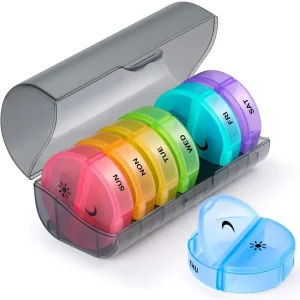 Portable Pill Organizer with Container Pill Case